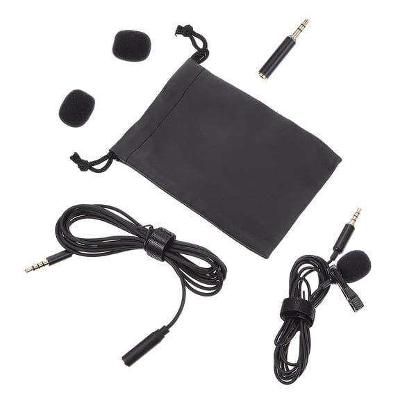 CIMAXIC 1 Set Professional Lapel Microphone Noise Reduction for Interview Recording Live Stream Black 5.9X1.4X0.8In