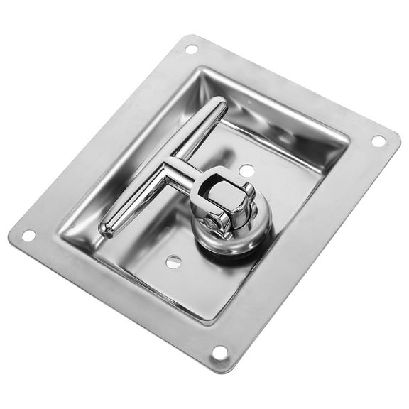 CIMAXIC 1 Set Silver Stainless Steel Toolbox Lock for Truck Tool Box Latch 4.7x3.9x2.8in