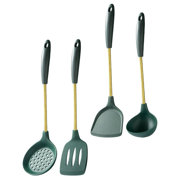 CIMAXIC 1 Set Stainless Steel Handle Silicone Cooking Utensils Nonstick Cookers