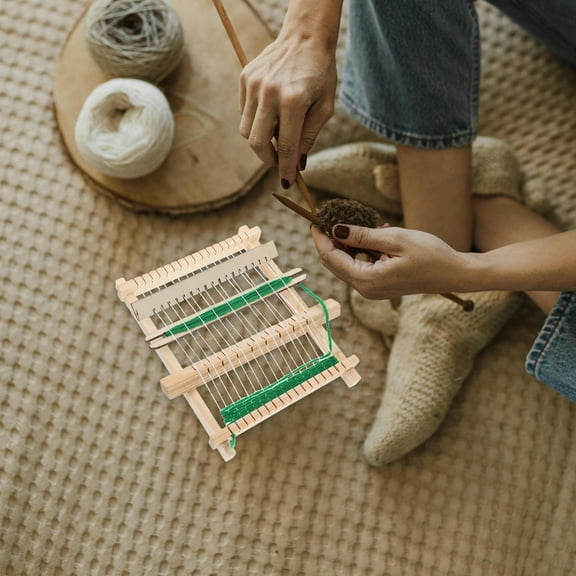 CIMAXIC 1 Set Weaving Crafts Tools Weaving Loom for Beginners Beige Fabric for Outdoor Crafting