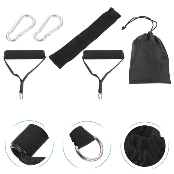 CIMAXIC Yoga Fitness Handle Grip Black Metal 1 Set