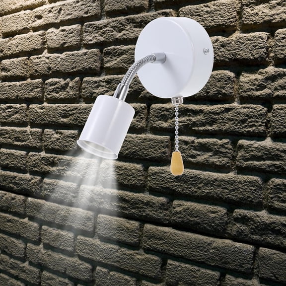 CIMAXIC 1 Set of Wall Bulb Base White Adjustable Angle Bulb Holder for Bedroom