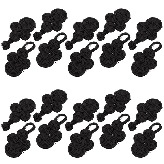 CIMAXIC 10Pairs Black Han Suit Buckles Decorative Sewing Accessories for Coat Closure