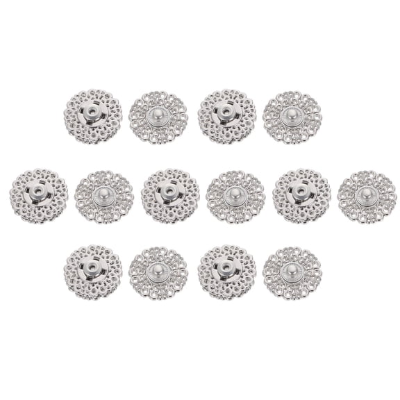 CIMAXIC 10Pairs Silver Clothing Snap Buttons Press Studs for Jackets Sweaters and Coats