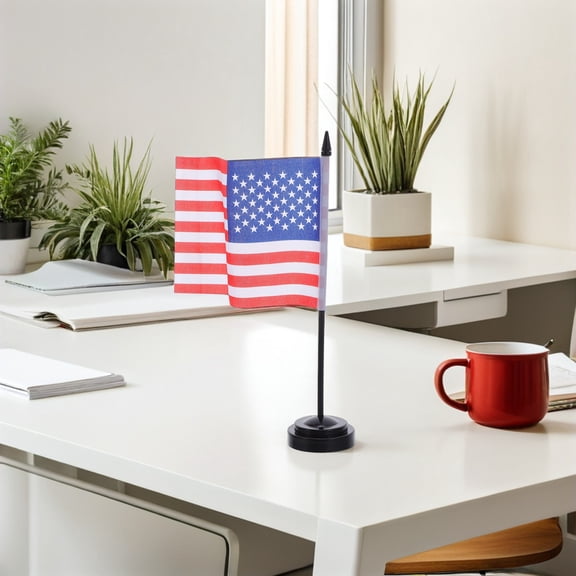 CIMAXIC American Desk Flags 10Sets Multi-Color Plastic Polyester for Table Use Elegant Design