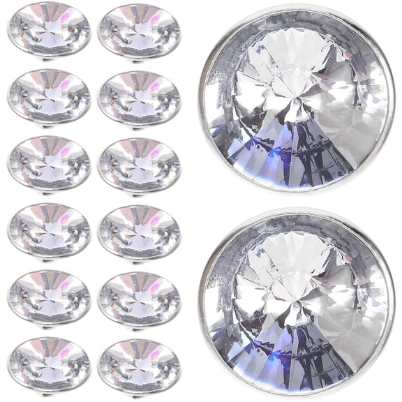 CIMAXIC Furniture Nail Crystal Buttons Transparent Iron 100pcs 0.8x0.8in