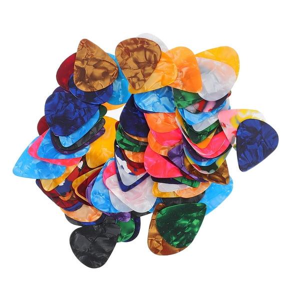 CIMAXIC 100Pcs Medium Guitar Picks for Electric Acoustic Bass with Assorted Color and Wide Design