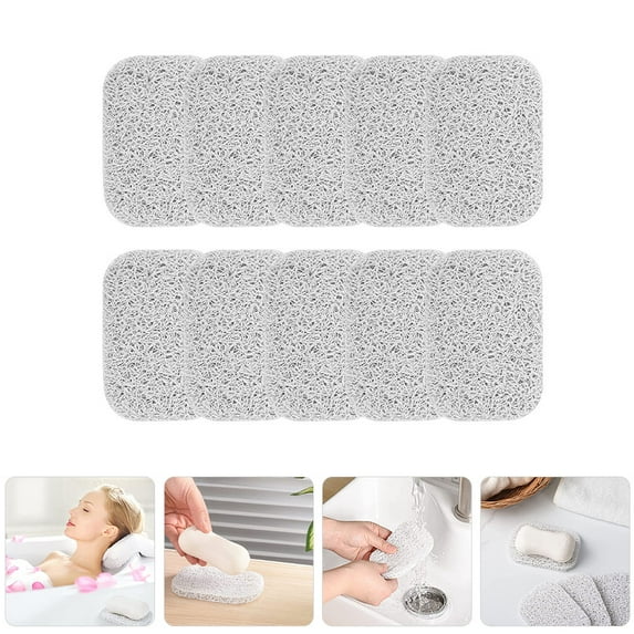 CIMAXIC Bathroom Soap Tray Small Soap Dish White Pvc 10Pcs 4.3X3.0X0.3In