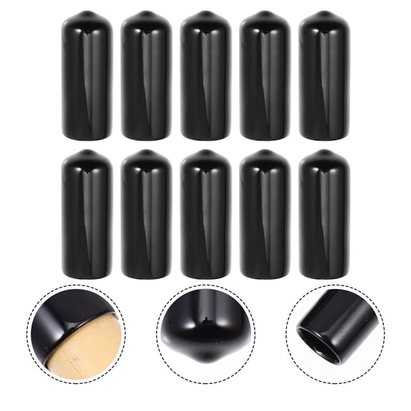 CIMAXIC Billiard Cue Accessory Black Rubber Cue Tips for Protection 10Pcs