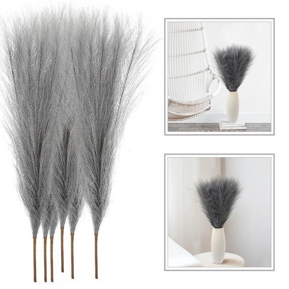 CIMAXIC Plants Artificial Decor Faux Pampas Branches 10Pcs 16.7x2.4x1In