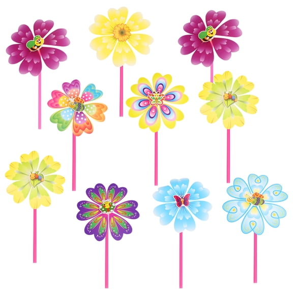 CIMAXIC 10Pcs Decorative Winnower Plastic Pinwheels for Outdoor Garden Yard Decoration