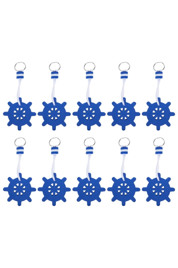 10Pcs Floating Keychain Blue Eva Material for Boating Sailing and Water Activities