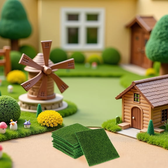 CIMAXIC 10Pcs Fake Moss Mat Realistic Touch Faux Greenery for Home Office Wall and Craft Use