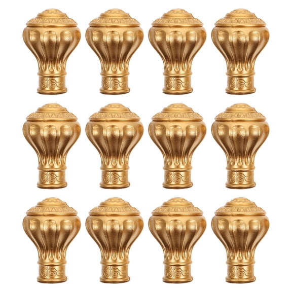 CIMAXIC 12Pcs Roman Rod End Golden Curtain Rod Accessory Practical Curtain Pole Finial for Window