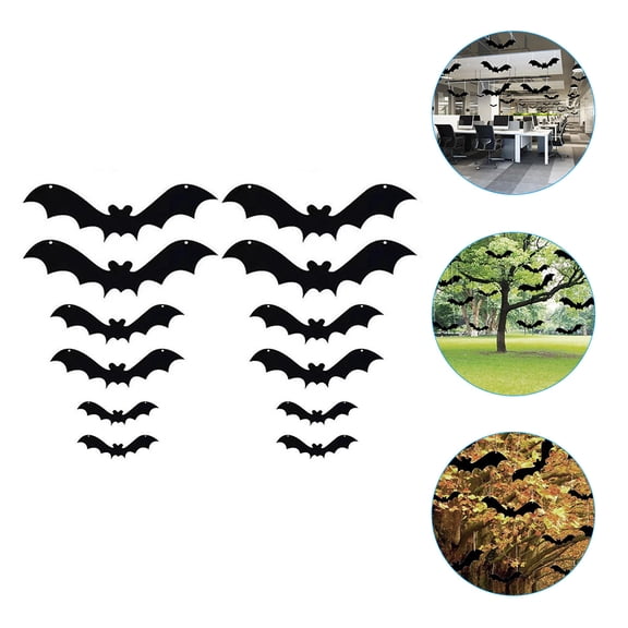 CIMAXIC 12Pcs Hanging  Bats Simulation Flying Bats Pendants for Outdoor Decoration Bat Shape