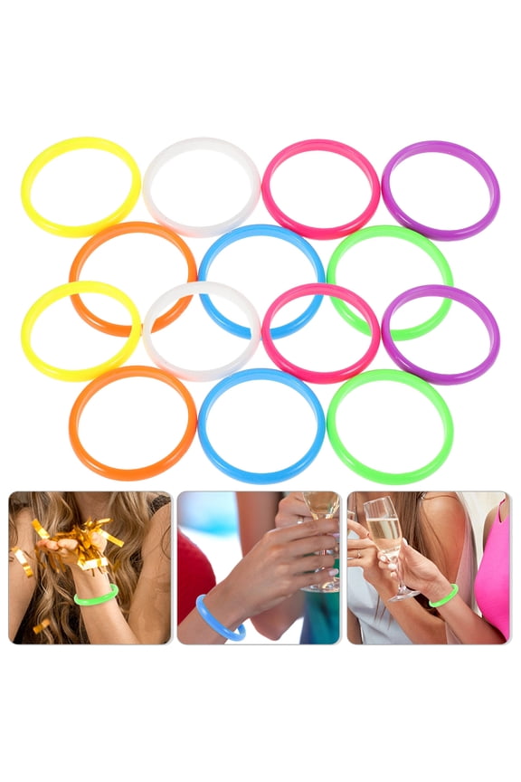 14Pcs Orange Acrylic Bangle Bracelets for 1980s Prom Party Style