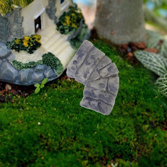 CIMAXIC Resin Dark Grey Micro Landscape Stone Steps for Decor - Craftsmanship, Natural Ambiance