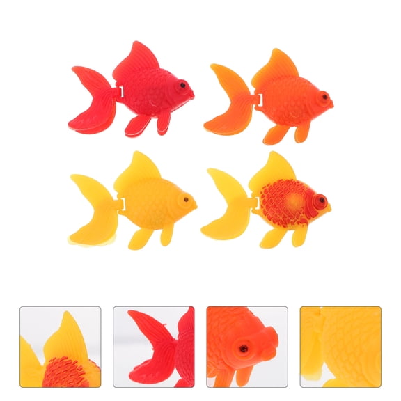 CIMAXIC 16Pcs Aquarium Fish Toy Floating Fish Artificial Plastic Yellow