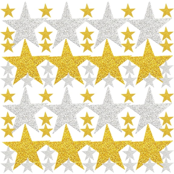 CIMAXIC 180 Pieces Assorted Color Glitter Star Stickers, Sparkling Decorative Star Decals for Crafts and Office Use