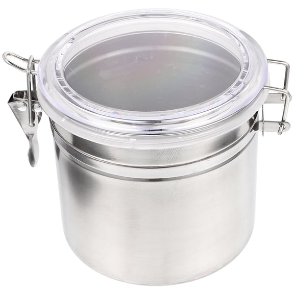 CIMAXIC 1Pack 12X10 5CM Silver Round Airtight Containers for Food Storage