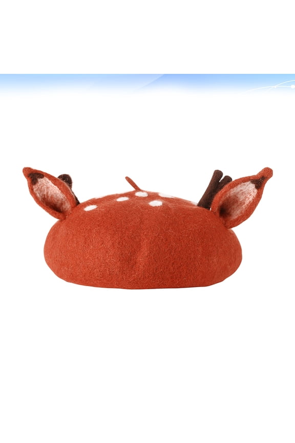 1Pack Antlers Headpiece Beret Hat for Romantic Vacation