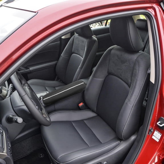CIMAXIC 1Pc Black Car Armrest Protector Pad Auto Console Cushion Easy Install Durable Material
