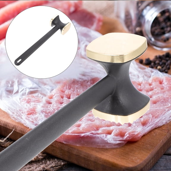 CIMAXIC Golden Aluminium Alloy Meat Tenderizer Dual Sided Hammer for Kitchen 1Pc