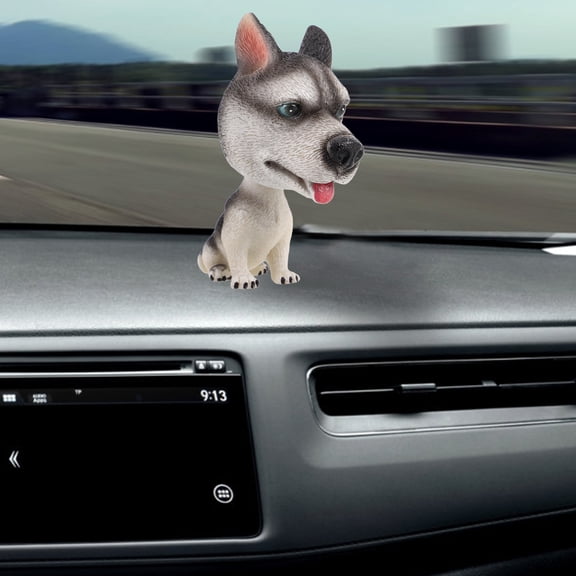 CIMAXIC 1-Pack Multi-Color Realistic Dog Bobblehead Figurine with Shaking for Car Dashboard Decoration