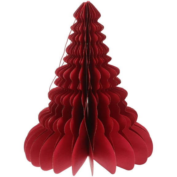 CIMAXIC 1Pack Red Paper Tree For Christmas Ornament And Tabletop Decoration In Festive Settings