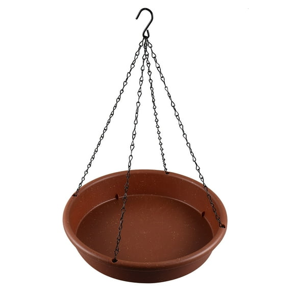 CIMAXIC Birdbaths For Outdoors Hanging Bird Bath Basin Light Brown Iron 1Pcs