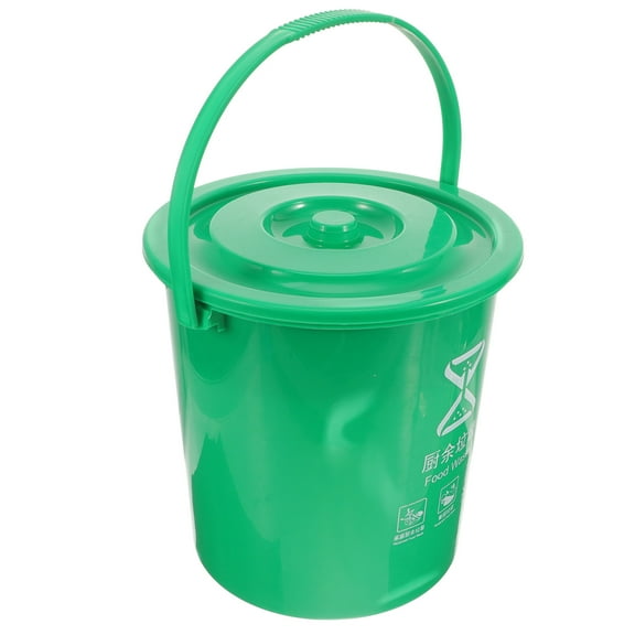 CIMAXIC Green Compost Bucket for Kitchen with Sturdy Handle and Plastic Construction