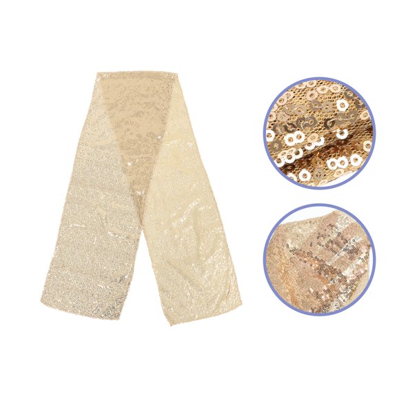 CIMAXIC Round Table Cloth Golden 1Pcs 180X30Cm