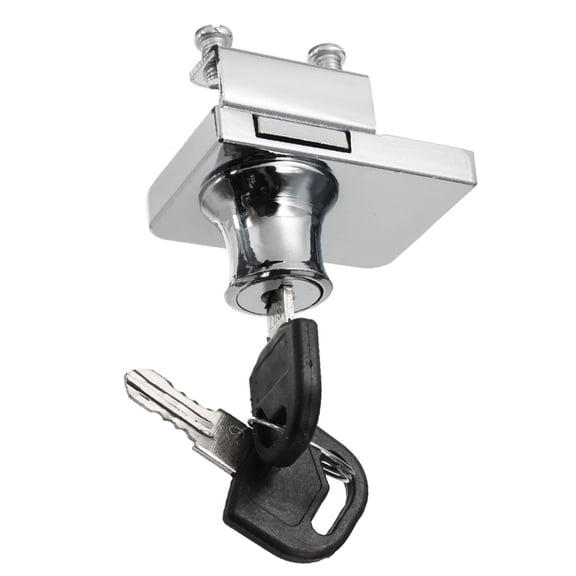 CIMAXIC Glass Door Lock Zinc Alloy Silver 1Pack
