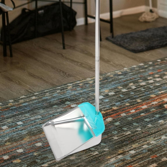 CIMAXIC 1Pack Standing Dustpan Plastic and Metal for Debris Disposal and Homes