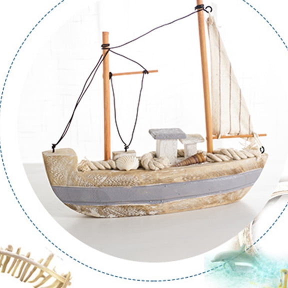 CIMAXIC Sailing Boat Sailboat Model Multi Wood 1Set