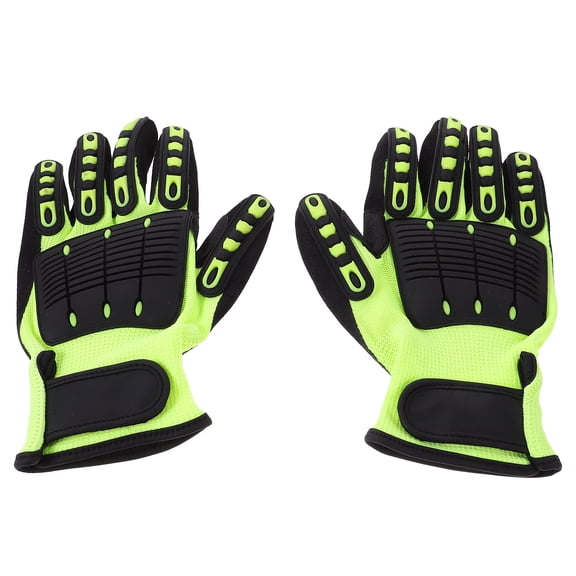 CIMAXIC 1Pair Light Green Heavy Duty Work Gloves for Men with Anti Collision and Slip Resistant Grip