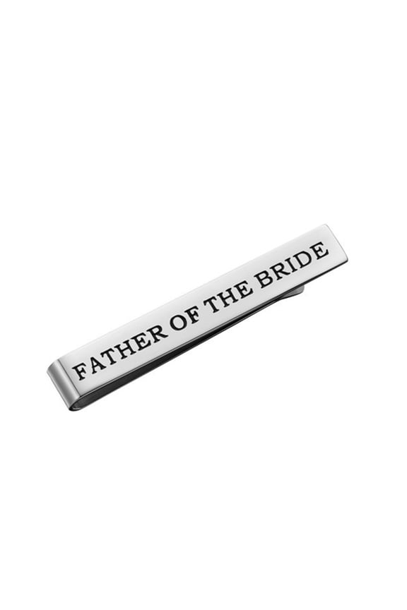Wedding Tie Clip with Fine Craftsmanship Double-Sided Lettering for Groom's Father
