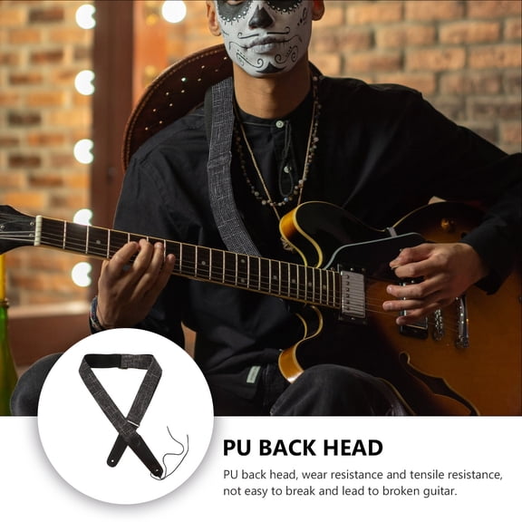 CIMAXIC Black Guitar Strap 1Pc Comfortable, Skin-Friendly, and Practical Accessory for Guitar Players