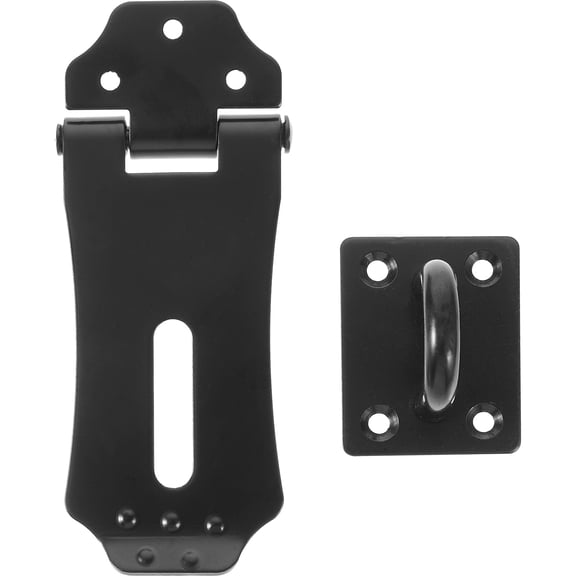 CIMAXIC 1Pc Easy Install Black Padlock Hasp with Concealed Screws for Garage and Cabinet Security