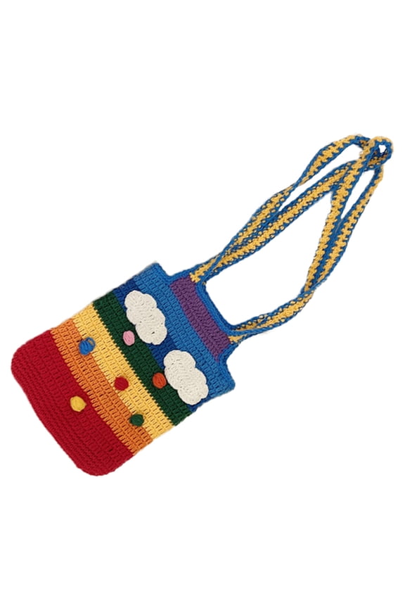 1Pc Wool Knitted Shoulder Bag Multi Color Casual Messenger Bag Lightweight and Durable for Everyday Use