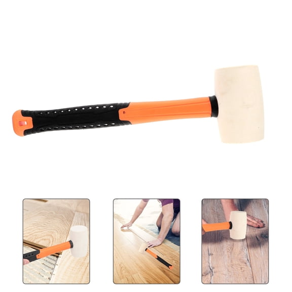 CIMAXIC 1Pc Rubber Hammer with Shock Resistant Handle for Home and Craft Use