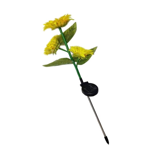 CIMAXIC 1Pc Easy Install Yellow Sunflower Solar Lamp LED Landscape Light for Outdoor Yard