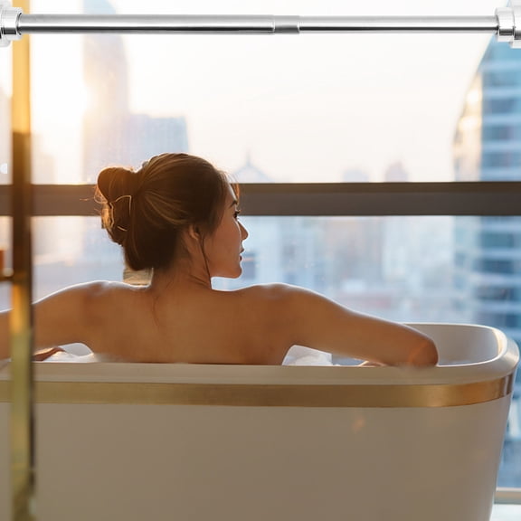 CIMAXIC 1Pc Telescopic Clothes Drying Rod with Punch-Free Installation and Detachable Design