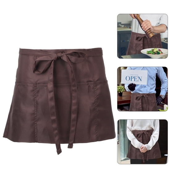 CIMAXIC 1Pcs Apron Coffee Polyester Cotton Half Waist for Kitchen Work and Home Use
