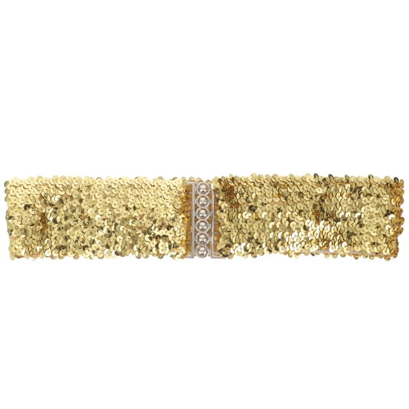 CIMAXIC 1Pcs Belt For Sweater Dress Golden Sequin Belt Wide Elastic Comfort For Holiday