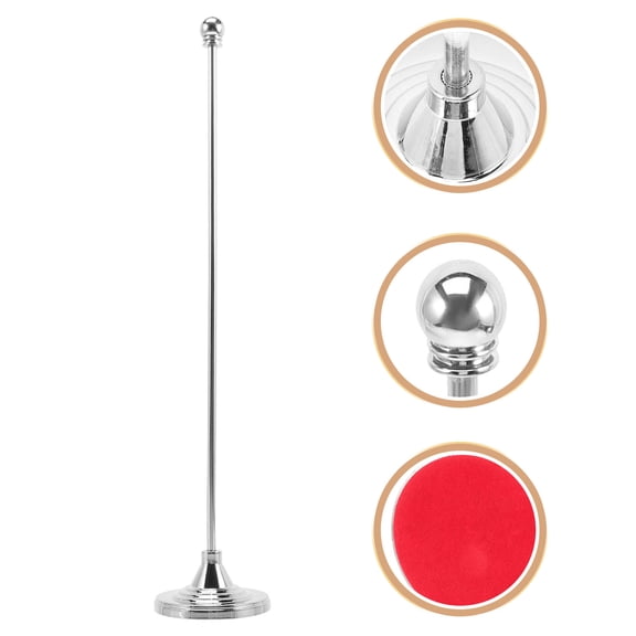 CIMAXIC Desk Flag Holder Metal Silver 1Pack 13.2x2.6x2.6in
