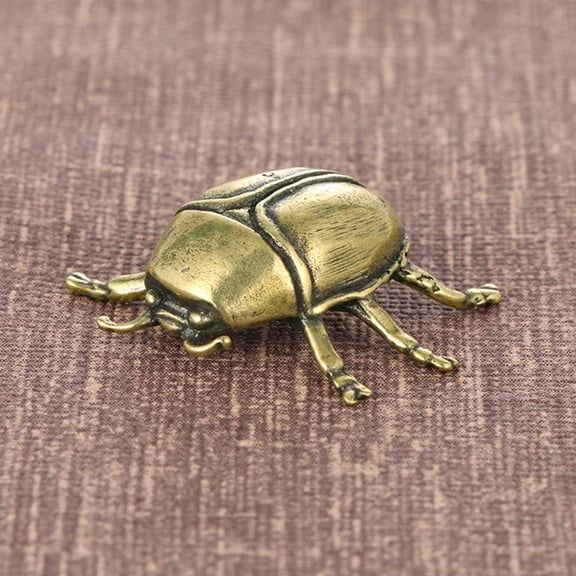 Home Decor Brass Ladybug Ornament Micro Landscape Animal Statue Beetle Sculpture Craft Figurine Vintage Brass Decoration