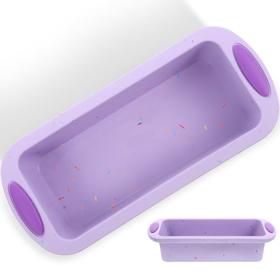 CIMAXIC Silicone Molds Toast Baking Mold Purple Non-Stick Flexible 1Set 10.6X4.7X2.6In