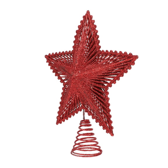 CIMAXIC 1Pcs Red Plastic Sequins Tree Star Star Ornaments Christmas Tree 11.4X7.9X2In