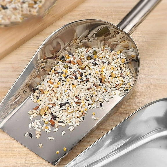 CIMAXIC Large Flat Bottom Scoop Stainless Steel Ice Cube Handling Home Users Baking 1Pack